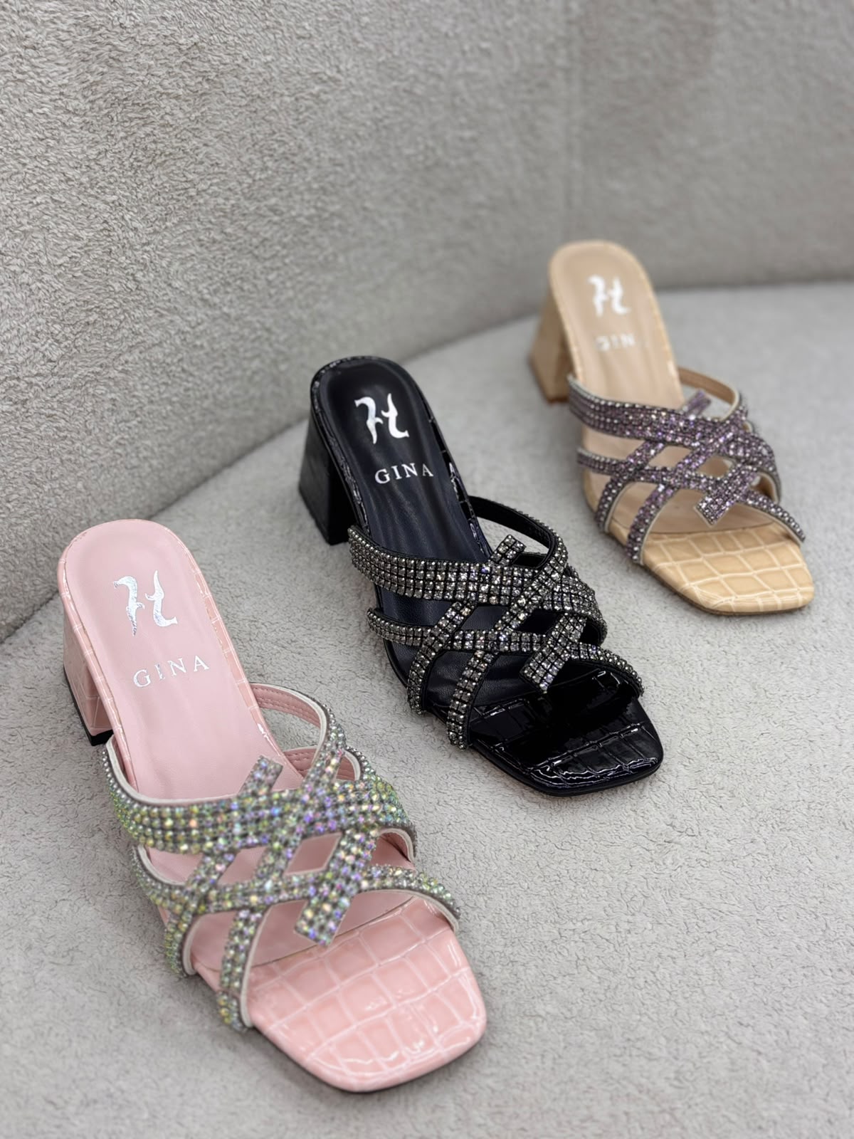 Rhinestone Criss-Cross Heels