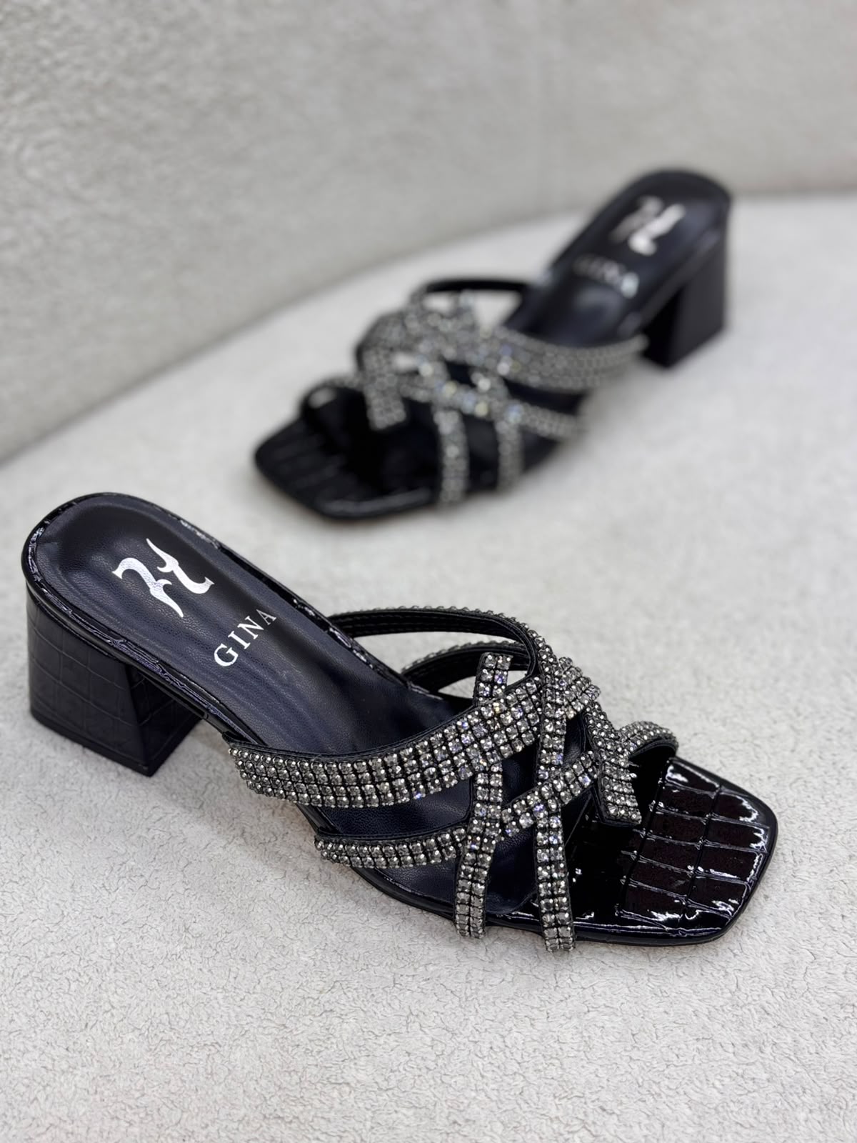 Rhinestone Criss-Cross Heels