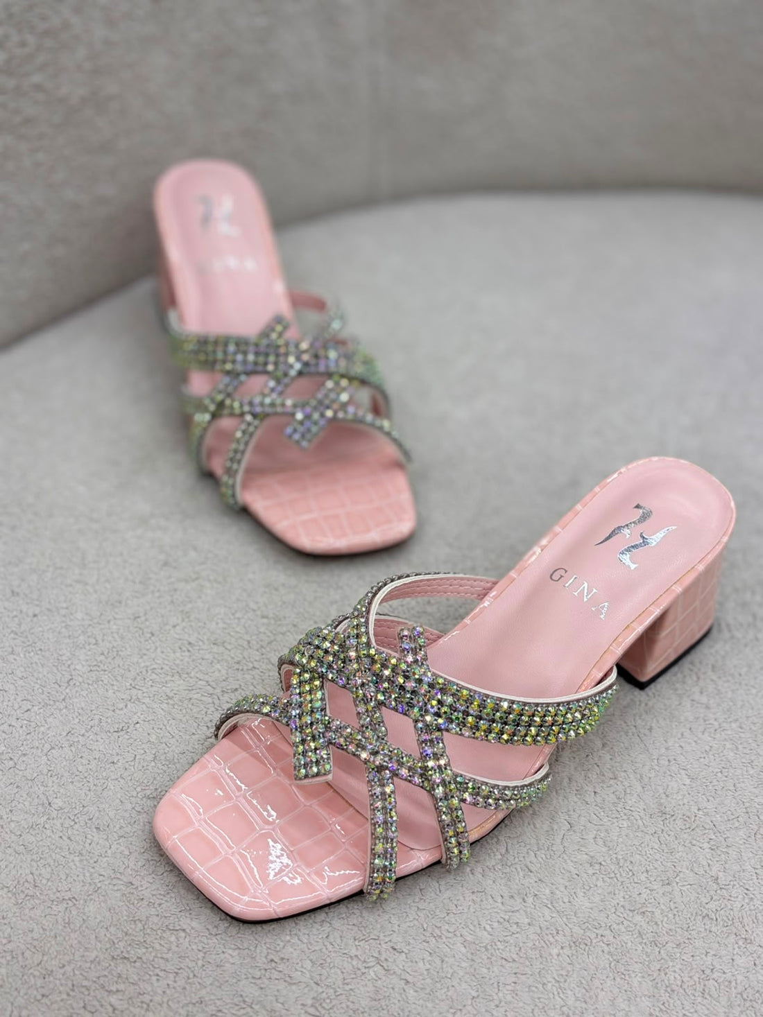 Rhinestone Criss-Cross Heels