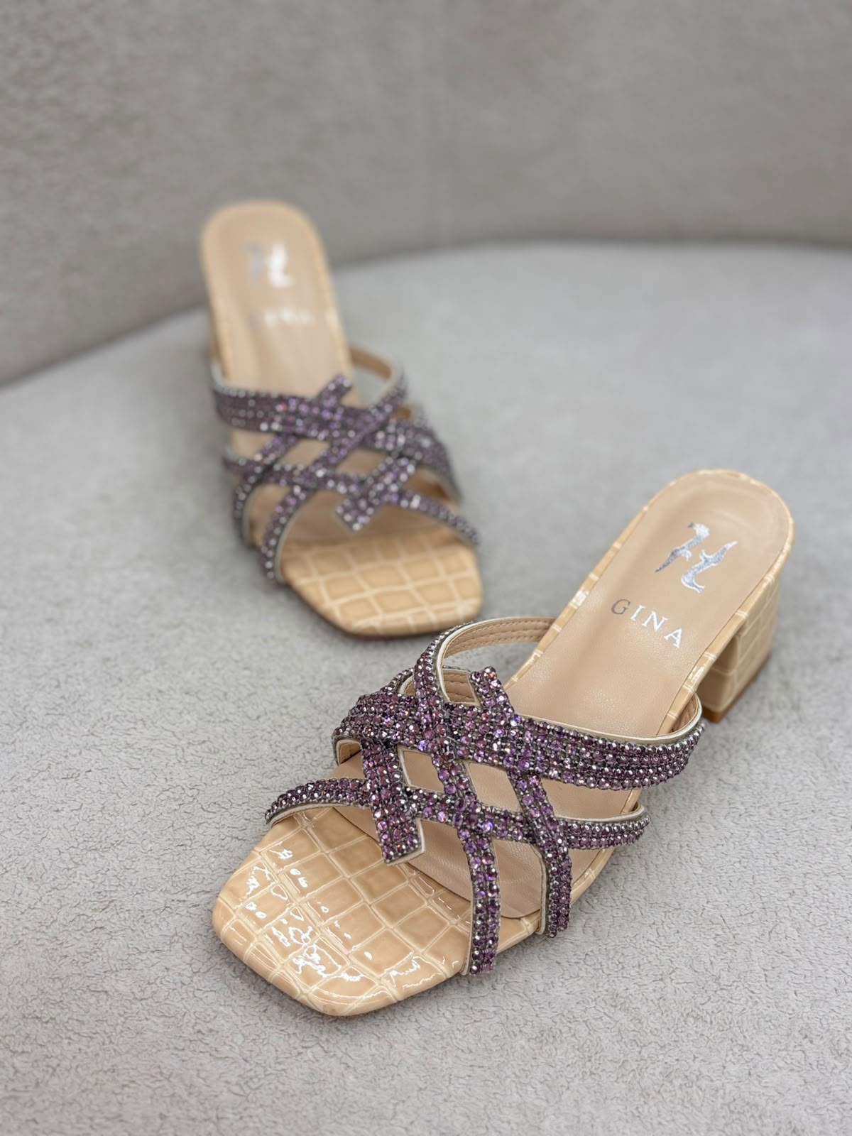 Rhinestone Criss-Cross Heels