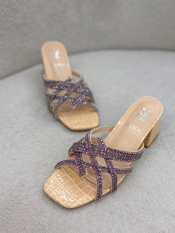 Rhinestone Criss-Cross Heels