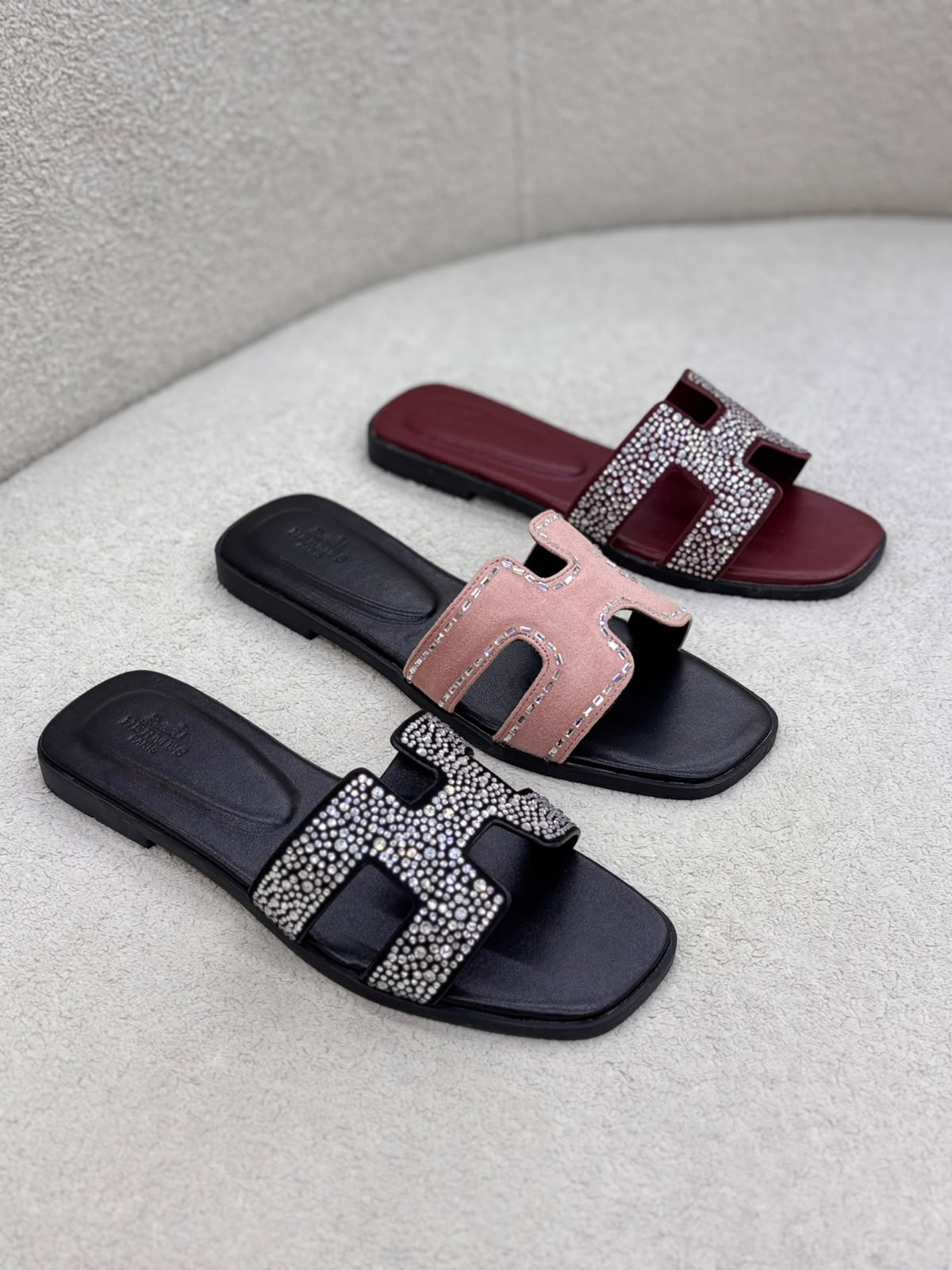 Pearl-Embellished Flat Sandals