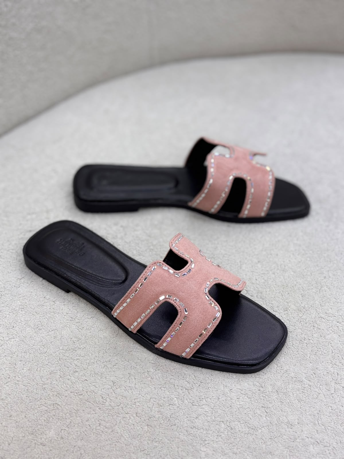 Pearl-Embellished Flat Sandals