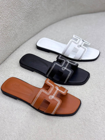 Embroidered Flat Sandals