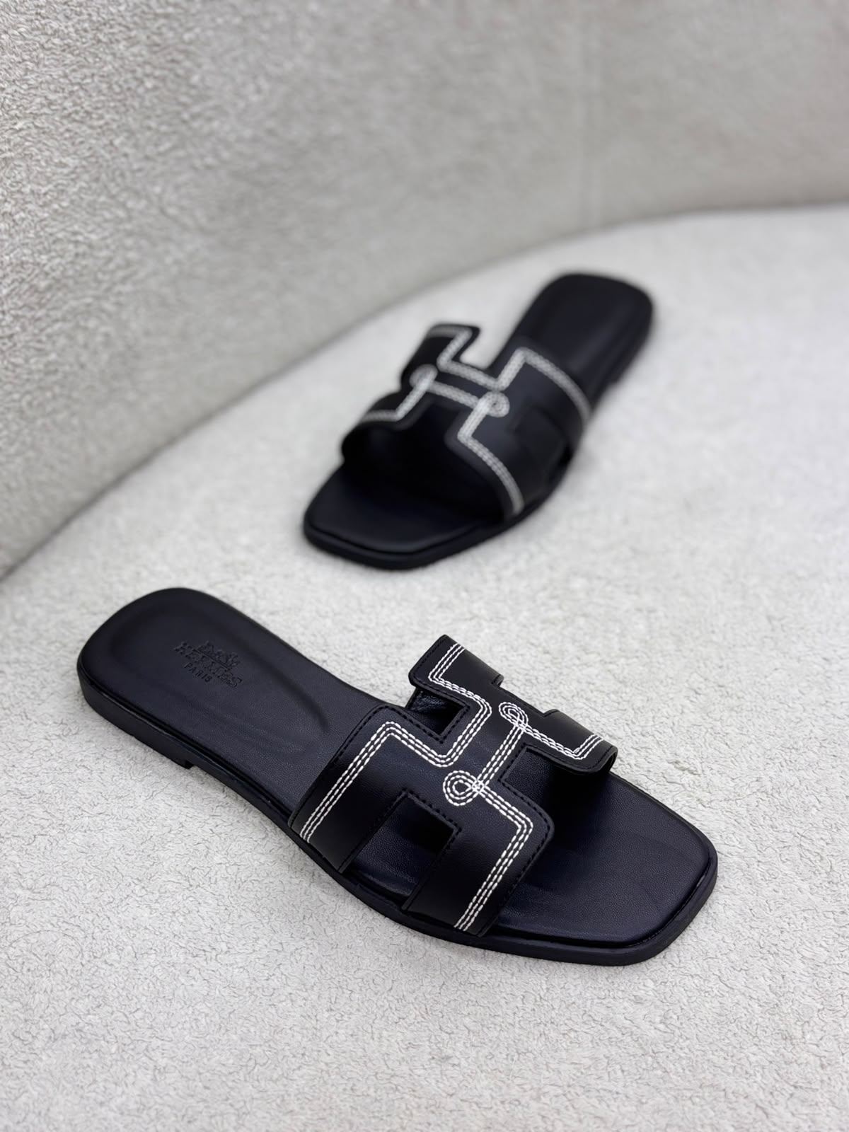 Embroidered Flat Sandals