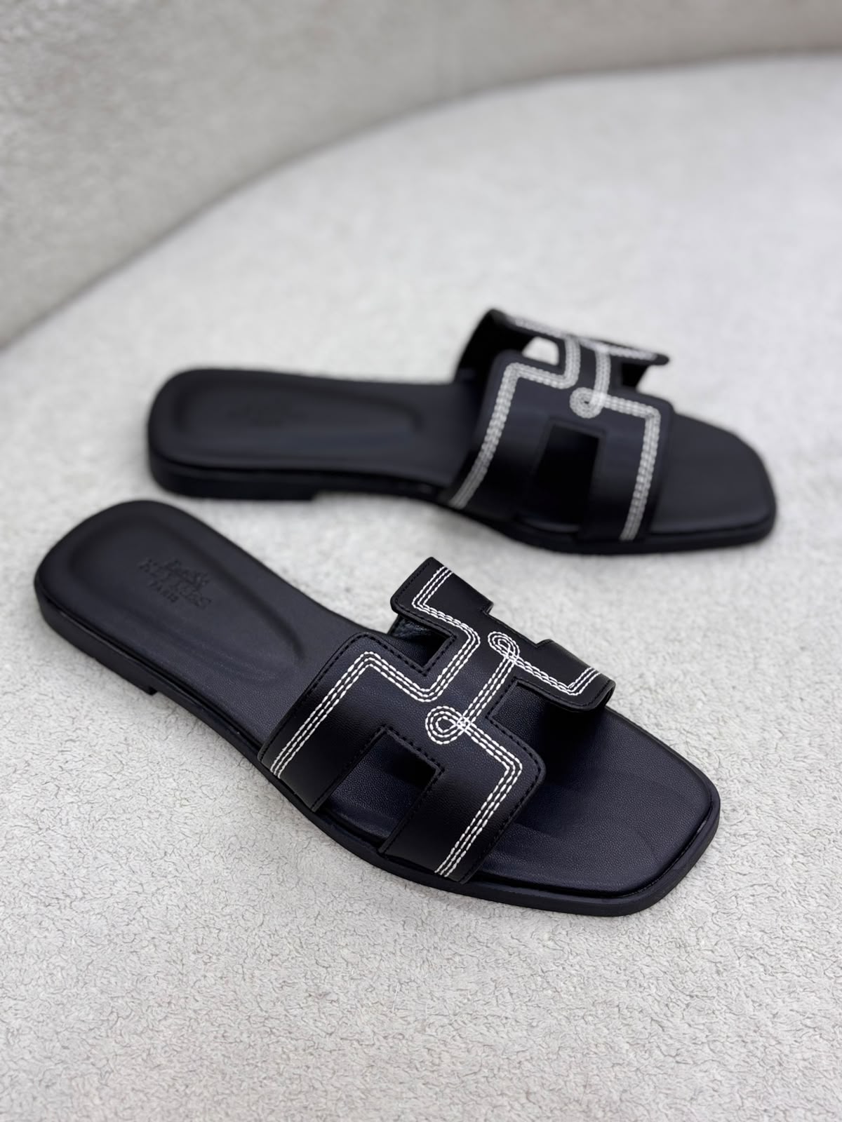 Embroidered Flat Sandals