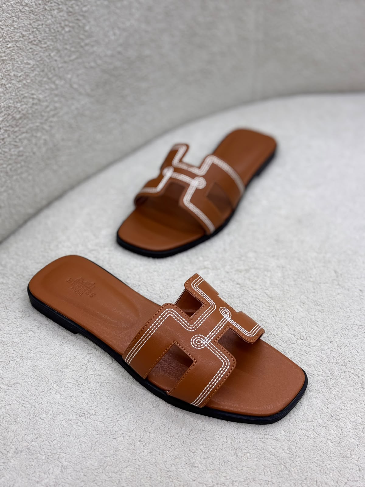 Embroidered Flat Sandals