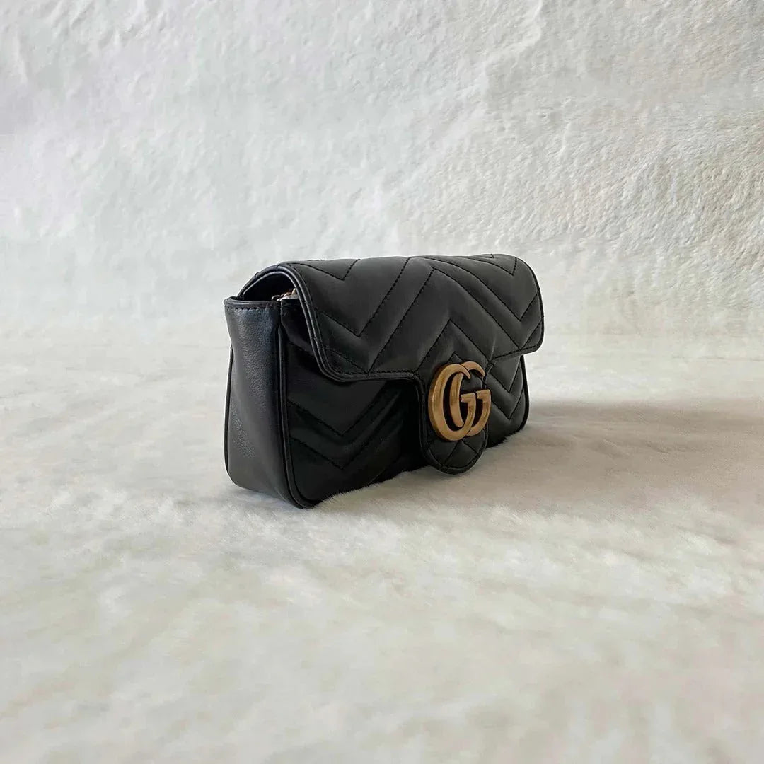 Black Matelassé Super Mini Bag - Balbina Style
