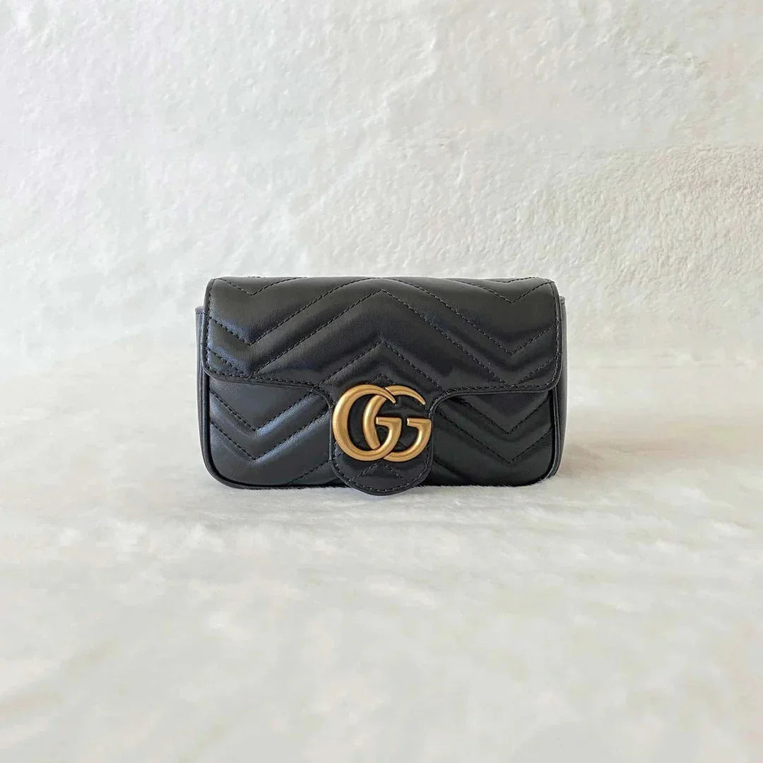 Black Matelassé Super Mini Bag - Balbina Style
