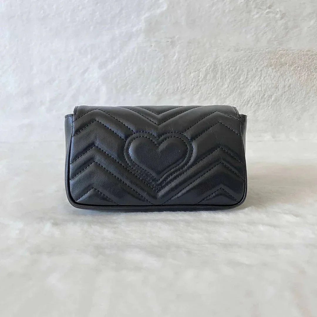 Black Matelassé Super Mini Bag - Balbina Style