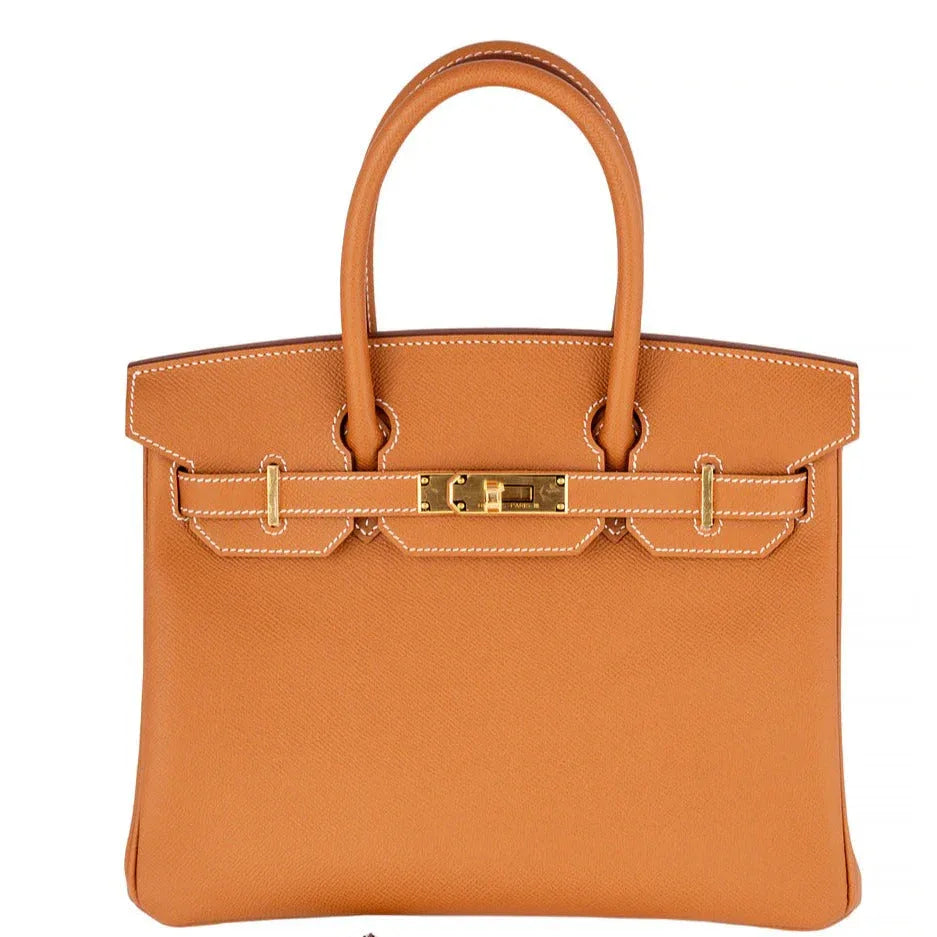 Premium Togo Leather Gold Handbag - Faizah Outlet