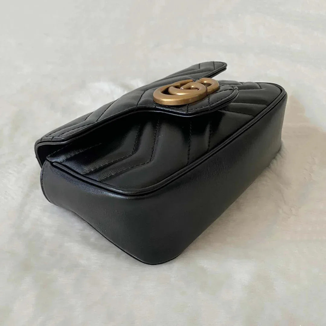 Black Matelassé Super Mini Bag - Balbina Style