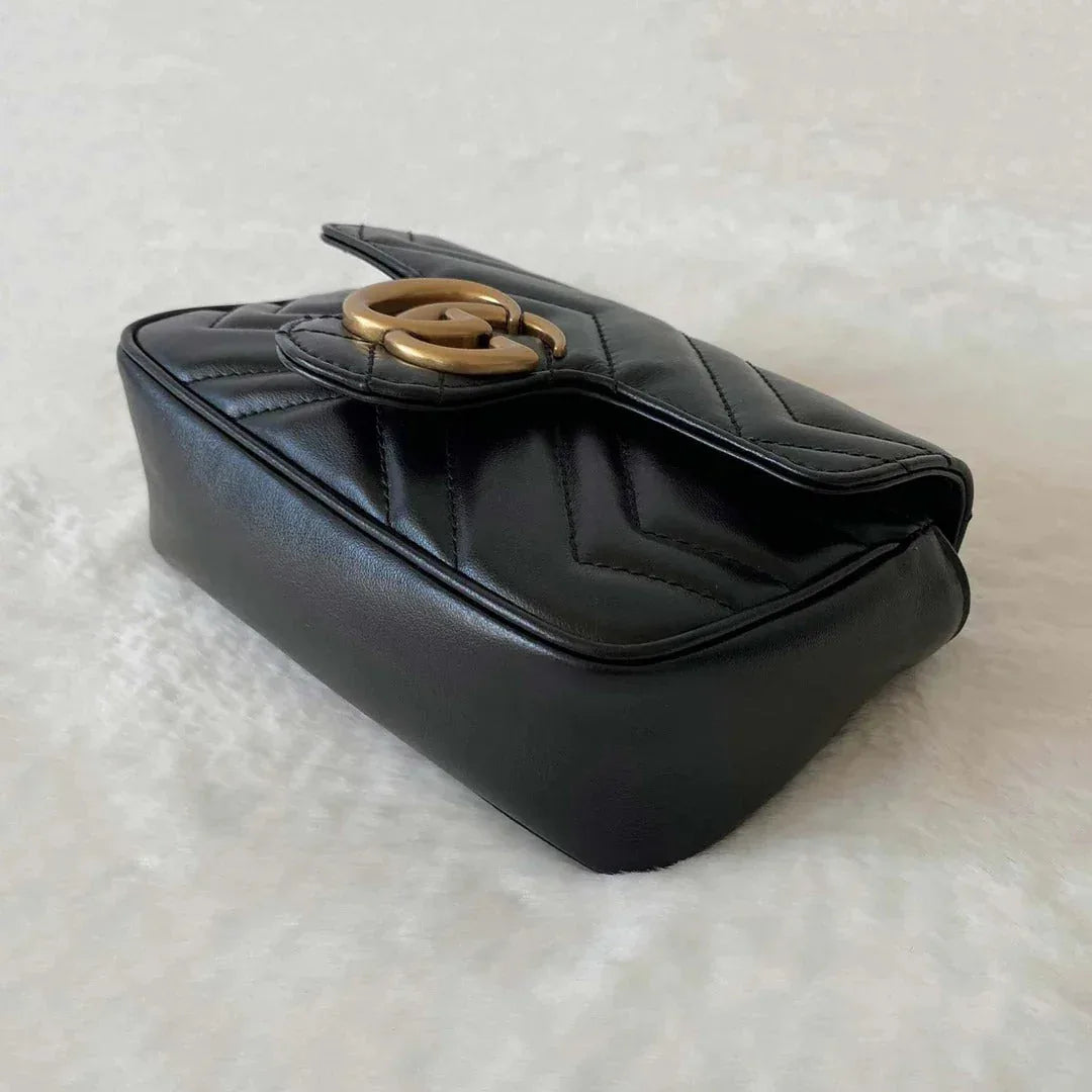Black Matelassé Super Mini Bag - Balbina Style